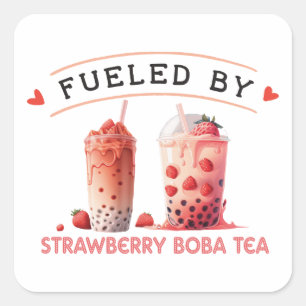 Von Boba Tea angetrieben Quadratischer Aufkleber