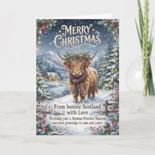 Von Bonnie Scotland Highland Cow Weihnachtskarte Karte