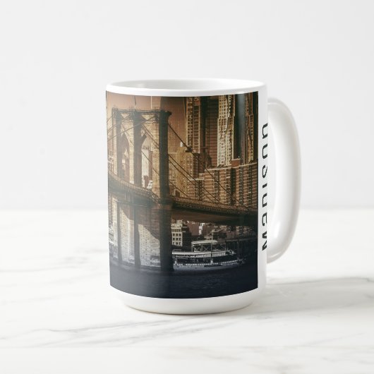 "Von Brooklyn bis Manhattan" individuelle Name Tas Kaffeetasse (VorderseiteRechts)