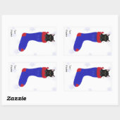 Von Cat in Weihnachten Strumpf Aufkleber (Blatt)