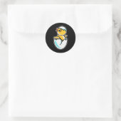 Von Chick Cracked Egg Spring Chicken Runder Aufkleber (Tasche)