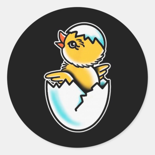Von Chick Cracked Egg Spring Chicken Runder Aufkleber (Vorderseite)