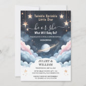 Von Cloud Twinkle Twinkle Little Star Gender Revea Einladung (Vorderseite)