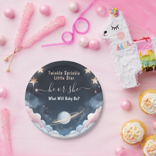 Von Cloud Twinkle Twinkle Little Star Gender Revea Pappteller (Party)