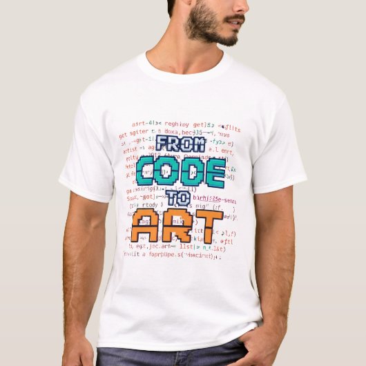 Von Code zu Kunst Kreativer Pixel-Softwareentwickl T-Shirt (Vorderseite)