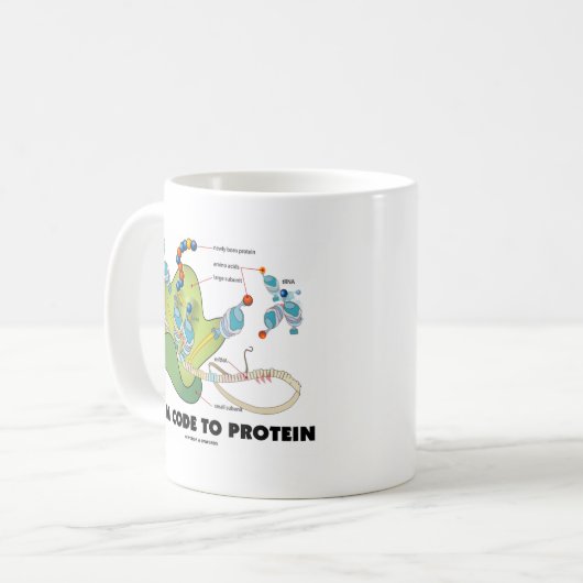 Von Code zu Protein (Protein-Synthese) Kaffeetasse (Vorderseite Links)