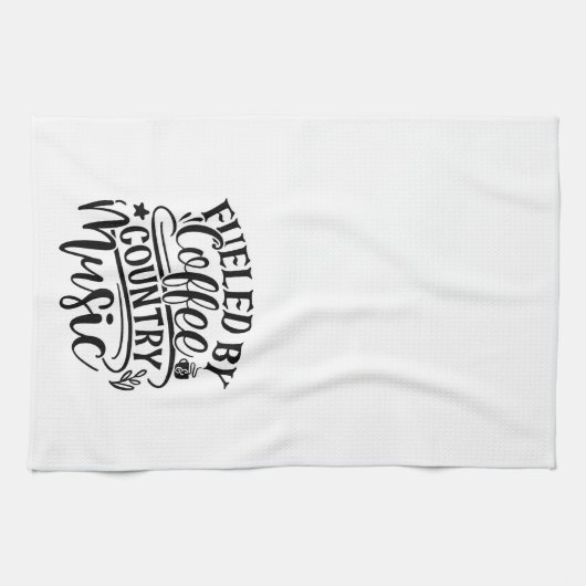 Von Coffee Country Music Fun Niedlich gespeist Geschirrtuch (Horizontal)
