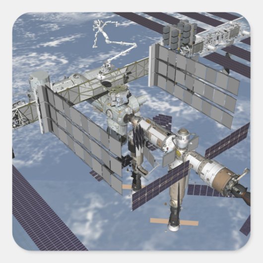 Von Computer generierte Ansicht 7 Quadratischer Aufkleber (Vorderseite)