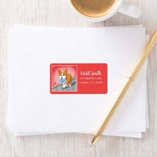 Von Corgi gelieferter Sweet Heart Letter Adressaufkleber (Insitu)