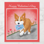 Von Corgi gelieferter Sweet Heart Letter Weinetikett (Einzelnes Label)