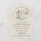 Von Cupids Arrow-Einladung zur Hochzeit gestoßen Einladung (Vorne/Hinten)