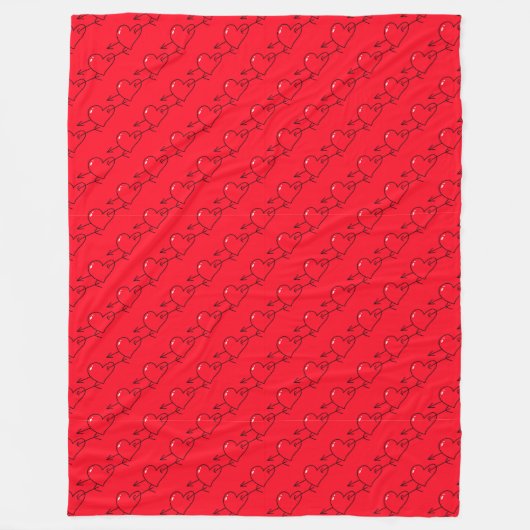 Von Cupids Arrow gestohlene Herzen Fleecedecke (Vorderseite)