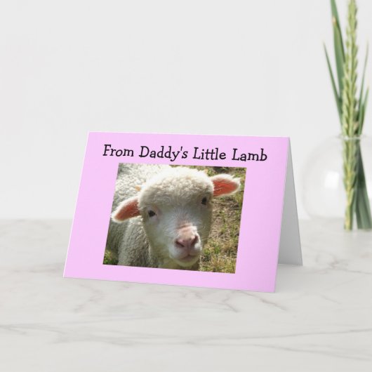 VON DADDYS KLEINER LAMB BIRTHDAY CARD KARTE (Vorderseite)