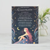 Von Dark Fun Star Prom Starry Night Sky Quinceaner Einladung (Stehend Vorderseite)