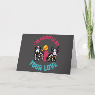 Von deiner Liebe heimgesuchte Zucker-Schädel-Hunde Karte