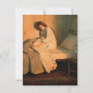 Von dem Feuer vor ihrem Bett erleuchtete Frau RSVP Karte