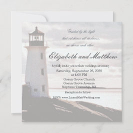 Von dem Licht geleitete Lighthouse-Hochzeitseinlad Einladung