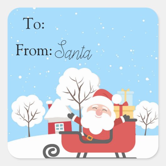 Von den Aufklebern auf dem Santa Square 15 cm (Bla Quadratischer Aufkleber (Vorderseite)