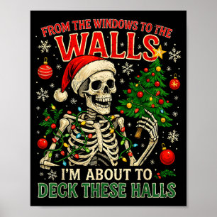 Von den Fenstern zu den Wänden lustiger Weihnachts Poster