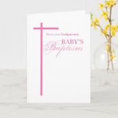 Von den Godparents auf Taufe des Mädchens, rosa Karte (Gelbe Blume)