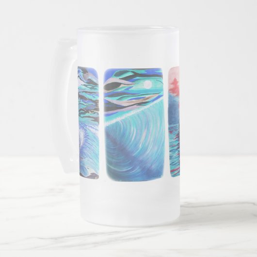 Von den Leuchtturm-Meerjungfrauen Mattglas Bierglas (Vorderseite Links)