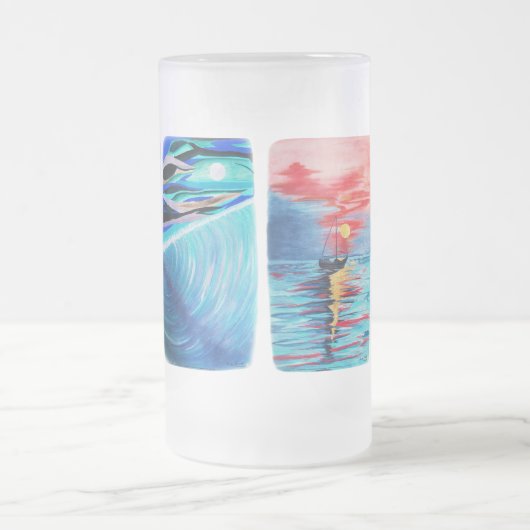 Von den Leuchtturm-Meerjungfrauen Mattglas Bierglas (Mittel)