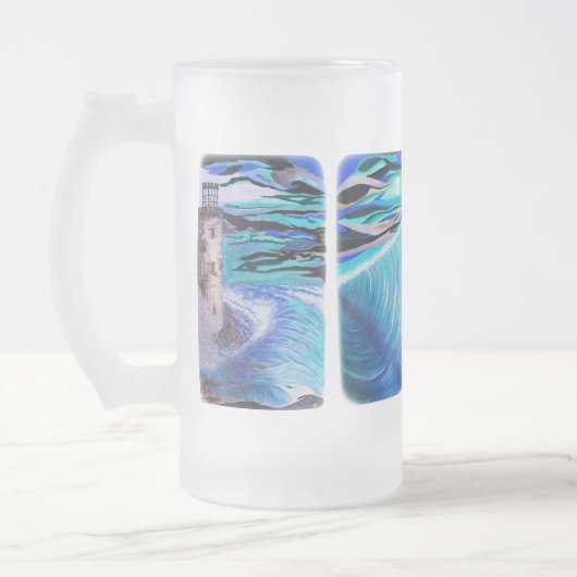 Von den Leuchtturm-Meerjungfrauen Mattglas Bierglas (Links)