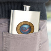 "Von den Tiefen des Meeres" Schiff Porthole Octopu Flachmann (Beispiel)