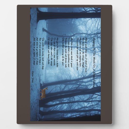 Von den Wäldern vorbeischauen: Robert Frost Fotoplatte (Vorderseite)