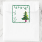 Von den Weihnachtsbaumgeschenkklebern Quadratischer Aufkleber (Tasche)