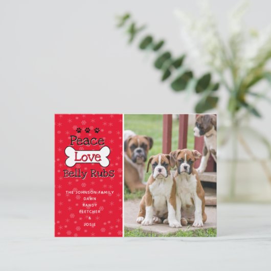 Von den Weihnachtskarten des Hundes Postkarte (Stehend Vorderseite)