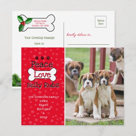 Von den Weihnachtskarten des Hundes Postkarte (Vorne/Hinten)