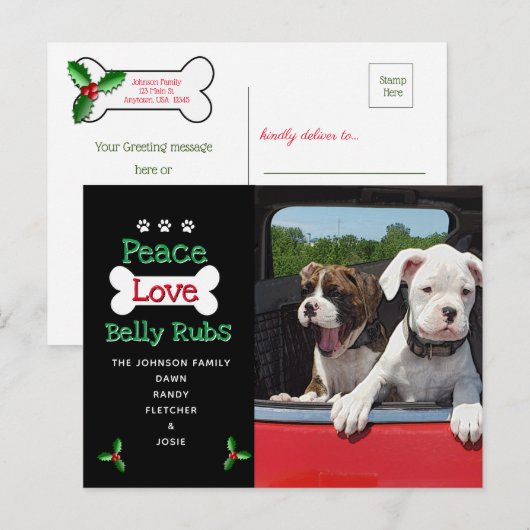 Von den Weihnachtskarten des Hundes Postkarte (Vorne/Hinten)