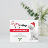 Von den Weihnachtskarten des Hundes - White Boxer  Postkarte (Stehend Vorderseite)