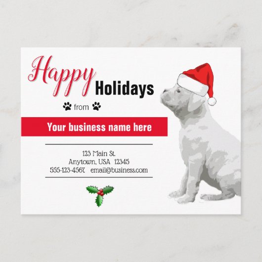 Von den Weihnachtskarten des Hundes - White Boxer Postkarte (Vorderseite)