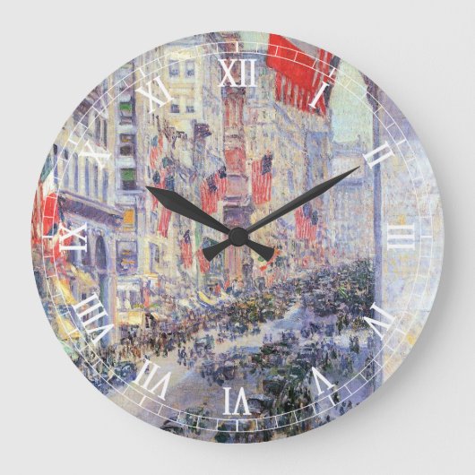 Von der 34th Street, Mai 1917, von Hassam Große Wanduhr (Vorderseite)