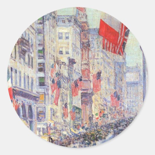 Von der 34th Street, Mai 1917, von Hassam Runder Aufkleber (Vorderseite)