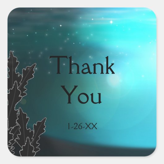 Von der Abenddämmerung bis zur Morgendämmerung bla Quadratischer Aufkleber (Vorderseite)