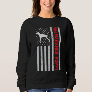 Von der amerikanischen Flagge Weimaraner Mohn Pet  Sweatshirt
