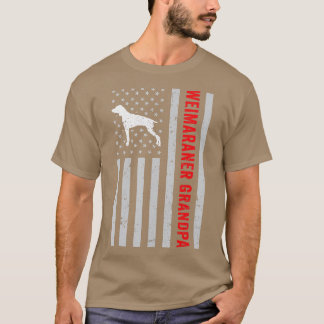 Von der amerikanischen Flagge Weimaraner Opa Pet W T-Shirt
