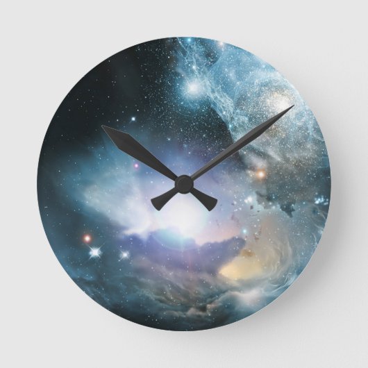 Von der Asche der ersten Sterne Runde Wanduhr (Vorderseite)