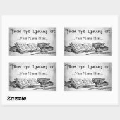 Von der Bibliothek des benutzerdefinierten Buchzei Rechteckiger Aufkleber (Blatt)