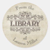 Von der Bibliothek des Buchbesitzers für benutzerd Runder Aufkleber (Vorderseite)