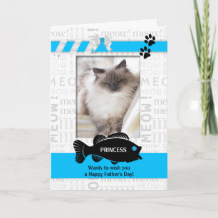 von der Cat Fun Vatertag Blue Pet Foto Card Karte