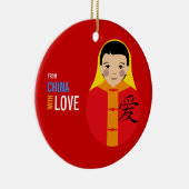 Von der China mit Liebe-Jungen-Adoptions-Andenken Keramikornament (Rechts)