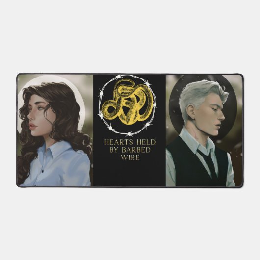 Von der Computer-matte mit Stacheldraht gehaltene Schreibtischunterlage (Vorderseite)