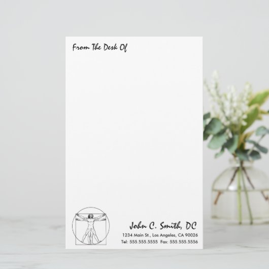 "Von der Ecke der"Chiropraktik Briefpapier (Stehend Vorderseite)