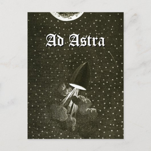 Von der Erde zur Mondkunst Ad Astra Postkarte (Vorderseite)