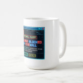Von der Firewall blockierte Gefühle Lustiger Cyber Kaffeetasse (VorderseiteRechts)