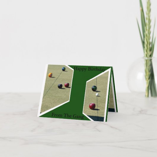 Von der Gang, Lawn Bowls Small Birthday Card Karte (Vorderseite)